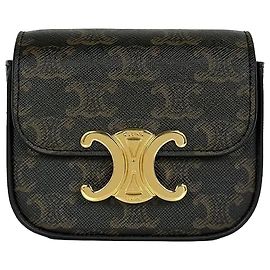 Céline Claude Triumph Canvas Mini Tan Marron