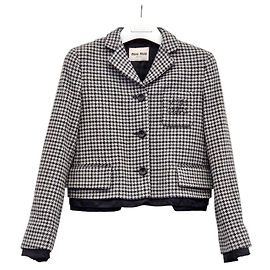 Miu Miu Giacca in lana pied-de-poule monopetto Multicolore
