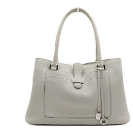 Loro Piana White Leather Media Bag Tote and Shoulder Bag White