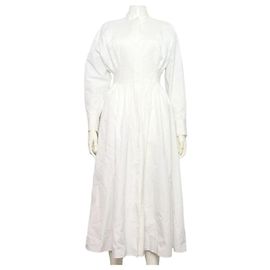 Alexander Mcqueen Vestido de algodón blanco para mujer Blanco