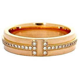 Tiffany & Co Schmaler Diamantring US Size Roségold Pink