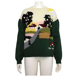 Miu Miu Jersey de punto intarsia de mohair para mujer Multicolor