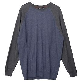Loro Piana Kaschmir-Strickpullover Color-Block mit Raglanärmeln Blau