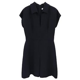 Dior Black Wool Silk Dress Black