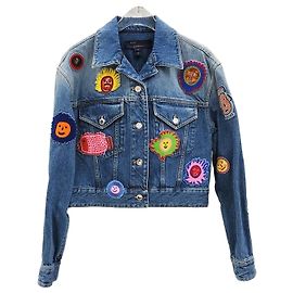 Louis Vuitton Yayoi Kusama Limited Edition Multi-Patch Denim Jacket Blue