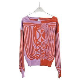 Hermès Grand GRAND TRALALA Seidenpullover mit langen Ärmeln Rot