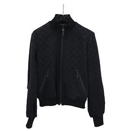 Louis Vuitton Embroidered Monogram Zip-Up Jacket Silvery