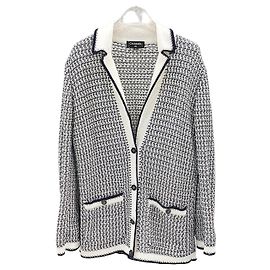 Chanel Chaqueta de tweed de algodón con botones para mujer Multicolor