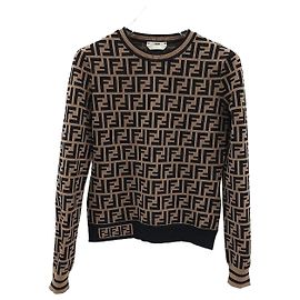Fendi Pull en maille Motif Multicolore