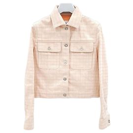 Hermès Chaqueta de algodón Tatter Sal Check Blanco