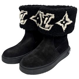 Louis Vuitton Bottines plates Monogram Snowdrop Noir