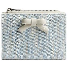 Dior Promenade Dahlia Geldbörse Celeste Blue Oblique Washed Jacquard Blau