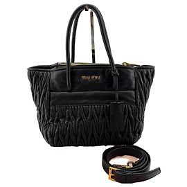 Miu Miu Borsa a tracolla Matelassé Napa Nero