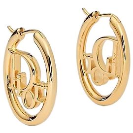 Dior Créoles Oblique Finition Or Métal Doré