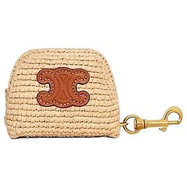 Céline Micro Triomphe Charm Rafia Natural Tan Brown