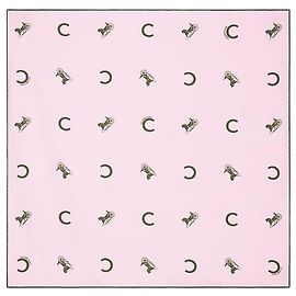 Céline Bandana in twill di seta Blossom Pink/Khaki Marrone
