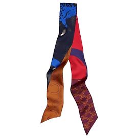 Céline Lavalier Silk Twill Red/Blue/Brown Blue