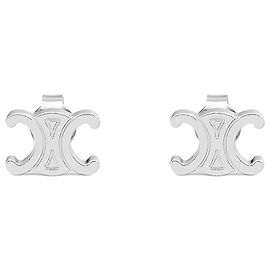 Céline Triomphe Stud Ottone Finitura Rodio Silver Argento