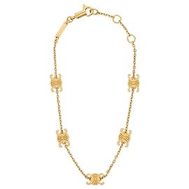 Céline Pulsera Mini Triumph Latón Acabado Dorado Dorado
