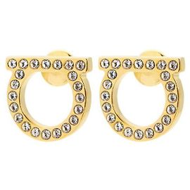 Salvatore Ferragamo Orecchini Gancini Crystal da donna D'oro