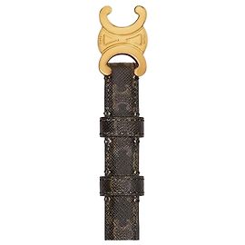 Céline Triomphe Belt Triomphe Canvas Tan Brown