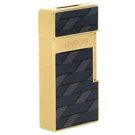 St Dupont Encendedor Biggie Monogram Black Gold Negro