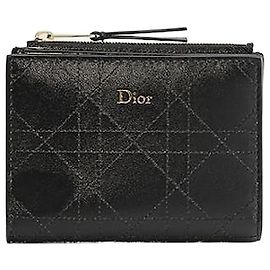 Dior Trianon Dahlia Wallet Black Flat Cannage Lambskin Black