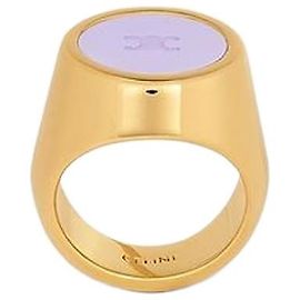 Céline Triomphe Siegelring Lackgold-Finish Messing Lilac Gold Lila