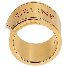 Céline Bague Large Ruban en Laiton Finition Or Doré