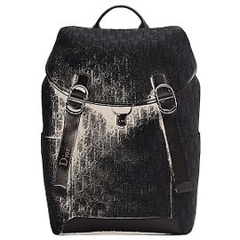 Dior Jet Flap Backpack Black Oblique Jacquard Black