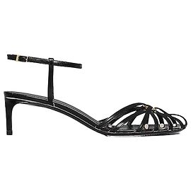Céline Triomphe Sandals Lambskin Black Black