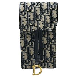 Dior Bolsa Crossbody com Corrente e Porta-Celular em Jacquard Saddle Azul