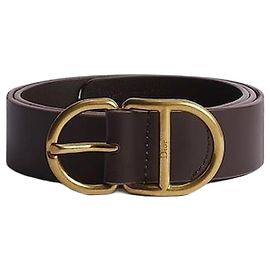 Dior CD Gürtel Togo Leder Braun Braun
