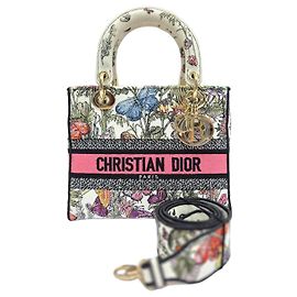 Dior Saco Tote e Saco de Ombro Lady Delight Medium Branco