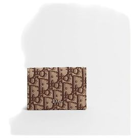 Dior Portabiglietti Brown Oblique Jacquard Marrone