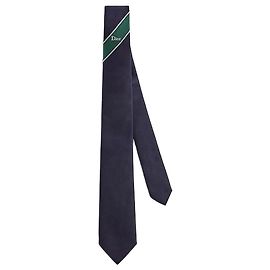 Dior Regimental Stripe Tie Navy Blue, Green, Gray Silk Blue