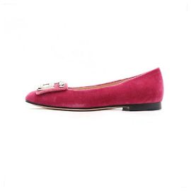 Gucci Bailarinas para mujer de terciopelo rosa con marco de cristal Rosa
