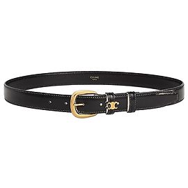 Céline Vivienne Belt Taurillon Leather Black Black