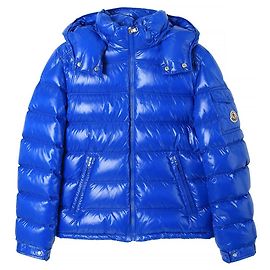 Moncler Neue Maya Kids Daunenjacke mit Kapuze Blue Blau