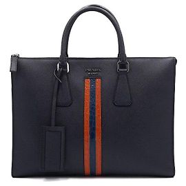 Prada Borsa Tote Documenti da Uomo BALTICO Saffiano Blu