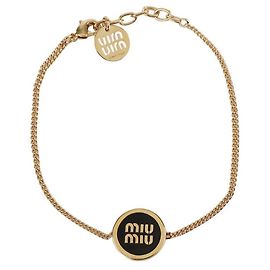 Miu Miu Pulsera de metal esmaltada Negro