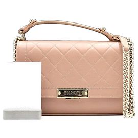 Chanel Borsa a spalla e borsa a tracolla Medium Champagne Gold Chain D'oro