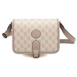 Gucci Mini Bolsa de Ombro e Bolsa Crossbody em Lona Interlocking Marrom