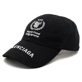 Balenciaga Cotton WFP Logo Baseball Cap Black