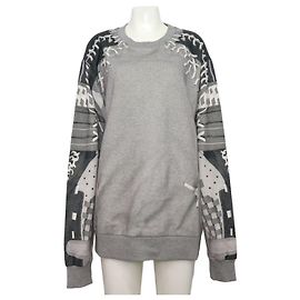 Givenchy Unisex Fleece-Sweatshirt mit Baseball-Print Silber