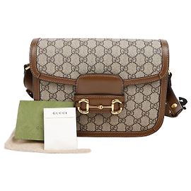 Gucci Borsa a tracolla Small Horsebit GG Marrone Marrone