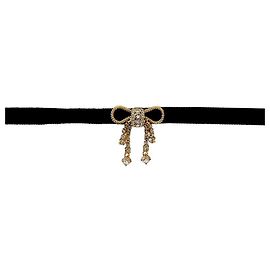 Miu Miu Collana Choker in Velluto con Nastro Nero