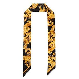 Versace Lenço de seda twill estampado Preto