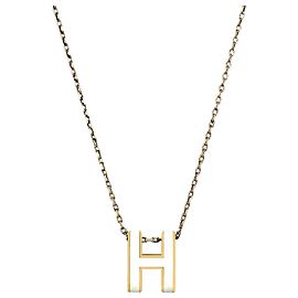 Hermès Colar com Pendente Blang Gold Dourado