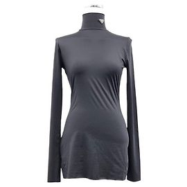 Prada Top de malha em jersey com gola alta e logótipo Triangle Multicor